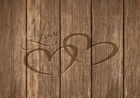 Free Heart Carved In Wood Vector Background