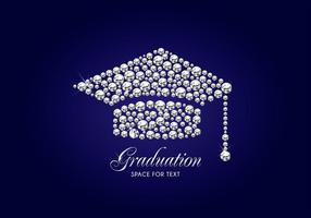 Diamond Graduation Cap Vector Background