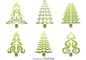 Iconos estilizados del vector del árbol