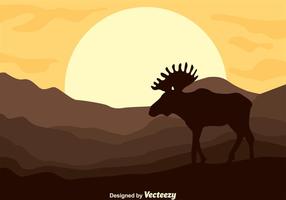 Moose On a Mountain Vector