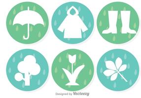 Spring Showers Icons vector