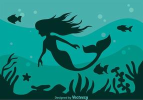 Mermaid Silhouette Background vector