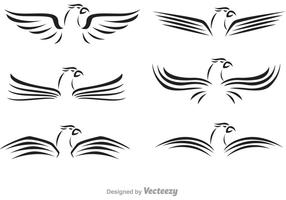 Logotipo negro del halcón del ala vector