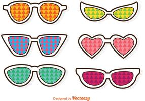 Gafas de sol con triángulos de colores vector