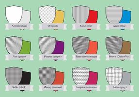 Heraldic Color Shields vector