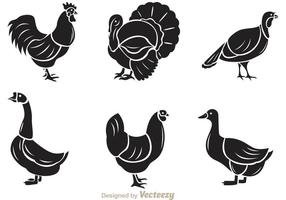 Black Fowl Vector Icons