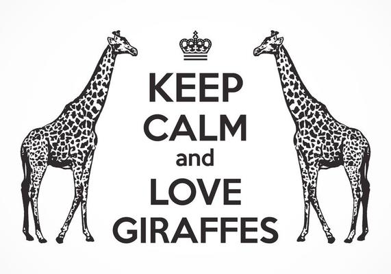 Free Keep Calm And Love Giraffes Vector Poster