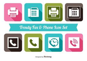 Conjunto de iconos de fax y teléfono vector