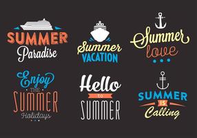 Typographic Backgrounds of Summer Activities in Vector