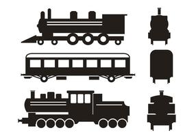 Train Silhouette Vector Set