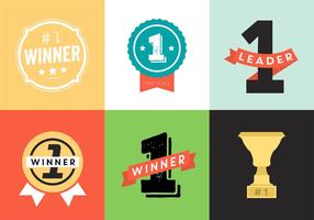 Trophy and Awards Vector Icons, Badges Set