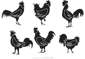 Black Rooster Silhouette Vectors