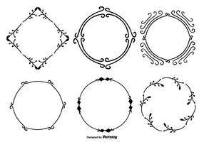 Hand Drawn Decorative Frame Set vector