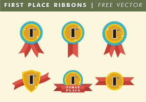 First Place Ribbons Free Vector