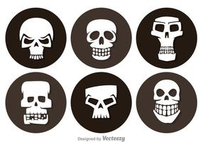 Skull Circle Icons vector