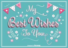 Best Wishes Greeting Card vector