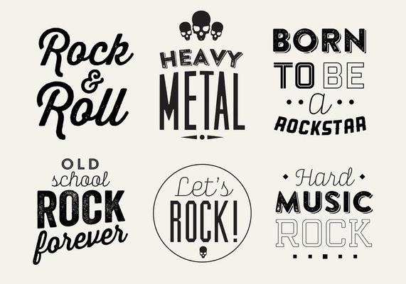 Typographic Vector Background of Rock Music