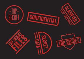 Top Secret Stamp Vector Set