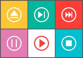 Set of Player Control Buttons in Vector