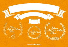 Hand-Drawn Ribbons and Wreaths vector