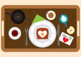 Vector Illustration of Breakfast in Bed Elements