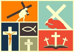 Ilustraciones Vectoriales de eventos religiosos y elementos vector