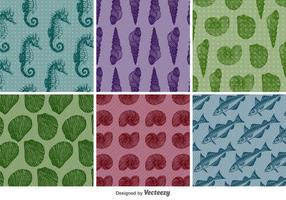 Vintage Aquatic Patterns vector