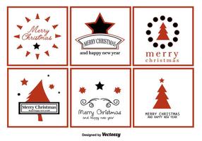 Merry Christmas Greeting Labels vector