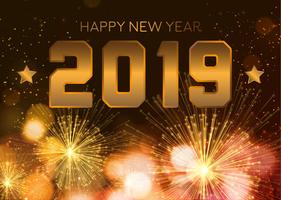 Happy New Year 2019 vector