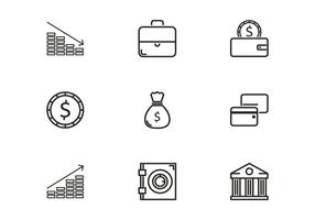 Iconos Del Banco vector
