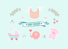 Baby Shower Scrapbook Icons vector