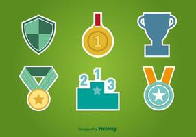 First Place Flat Icons vector