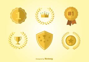 First Place Badges and Ribbons vector