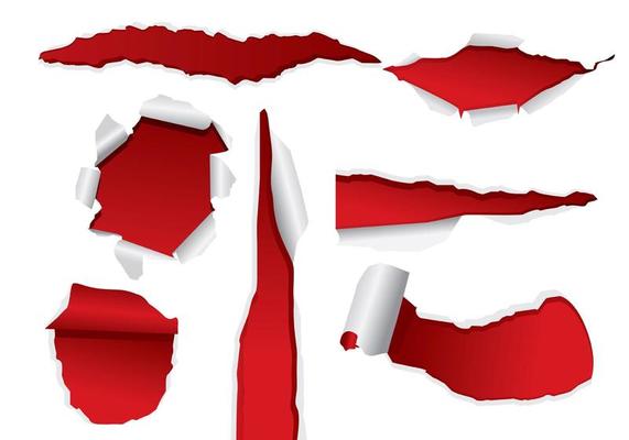 Red Ripped Paper Vectors