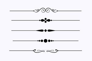 Set of Fancy Decorative Ornamental Lines vector