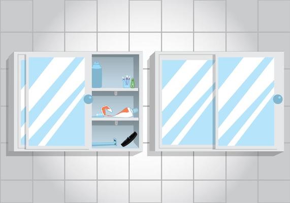 Bathroom Cabinet Shelf Vectors