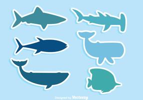 Iconos de la fauna del mar vector