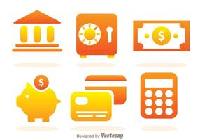 Simple Bank Icons vector