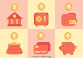 Bank Saving Icons vector