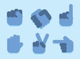 Blue Hand Icons vector