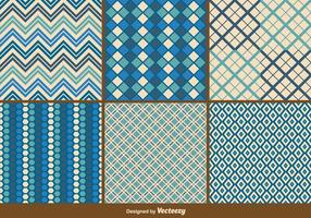 Blue Retro and Geometric Patterns vector