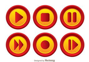 Red And Orange Button Set vector