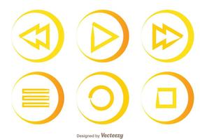 Simple Line Media Buttons vector