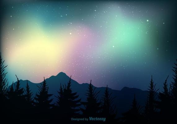 Northern Lights Vector Background