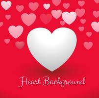 Hearts in red background vector