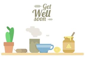 Get Well Soon Tea Vector