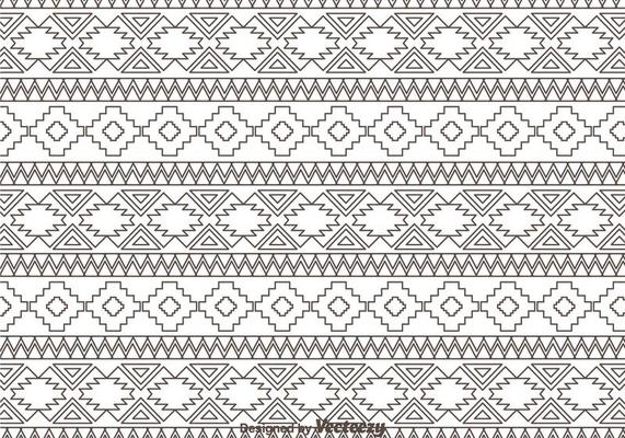 Outline Aztec Ornament Pattern