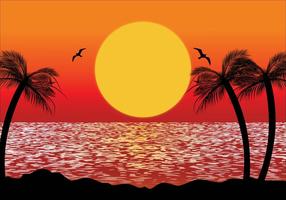 Tropical Scene Illustration vector