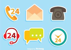 Contact Us Flat Icons vector