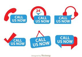 Call Us Now Red And Blue Icons vector
